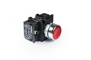 CM Serisi Metal 2NO+2NC Yaylı Düz Kırmızı 22 mm Buton